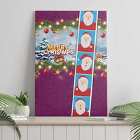 Merry Christmas Canvas Wall Art Funny Santa Claus Cards Photo and Polynesian Pattern Pink Color LT03 - Polynesian Pride