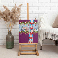 Merry Christmas Canvas Wall Art Funny Santa Claus Cards Photo and Polynesian Pattern Pink Color LT03 - Polynesian Pride