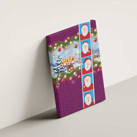 Merry Christmas Canvas Wall Art Funny Santa Claus Cards Photo and Polynesian Pattern Pink Color LT03 - Polynesian Pride