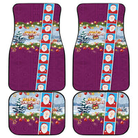 Merry Christmas Car Mats Funny Santa Claus Cards Photo and Polynesian Pattern Pink Color LT03 - Polynesian Pride