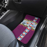 Merry Christmas Car Mats Funny Santa Claus Cards Photo and Polynesian Pattern Pink Color LT03 - Polynesian Pride