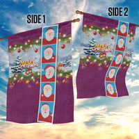 Merry Christmas Garden Flag Funny Santa Claus Cards Photo and Polynesian Pattern Pink Color LT03 - Polynesian Pride