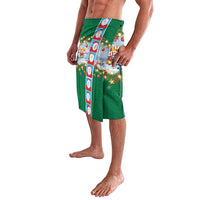 Merry Christmas Lavalava Funny Santa Claus Cards Photo and Polynesian Pattern Green Color LT03 - Polynesian Pride
