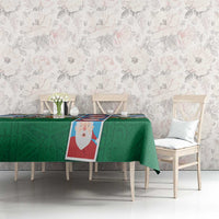 Merry Christmas Tablecloth Funny Santa Claus Cards Photo and Polynesian Pattern Green Color LT03 - Polynesian Pride
