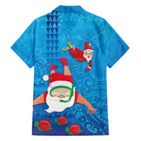 Hawaiian Santa Claus Snorkeling Family Matching Summer Maxi Dress and Hawaiian Shirt Kakau and Polynesian Pattern LT03 - Polynesian Pride