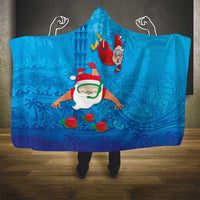Hawaiian Santa Claus Snorkeling Hooded Blanket Kakau and Polynesian Pattern LT03 - Polynesian Pride