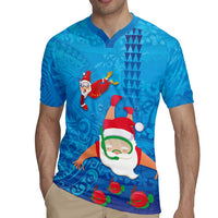 Hawaiian Santa Claus Snorkeling Rugby Jersey Kakau and Polynesian Pattern LT03 - Polynesian Pride