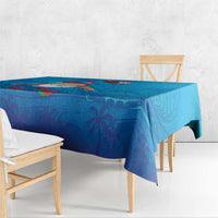 Hawaiian Santa Claus Snorkeling Tablecloth Kakau and Polynesian Pattern LT03 - Polynesian Pride