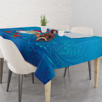 Hawaiian Santa Claus Snorkeling Tablecloth Kakau and Polynesian Pattern LT03 - Polynesian Pride