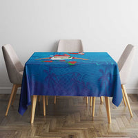 Hawaiian Santa Claus Snorkeling Tablecloth Kakau and Polynesian Pattern LT03 - Polynesian Pride