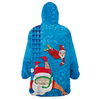 Hawaiian Santa Claus Snorkeling Wearable Blanket Hoodie Kakau and Polynesian Pattern LT03 - Polynesian Pride