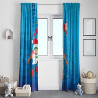 Hawaiian Santa Claus Snorkeling Window Curtain Kakau and Polynesian Pattern LT03 - Polynesian Pride