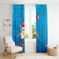 Hawaiian Santa Claus Snorkeling Window Curtain Kakau and Polynesian Pattern LT03 - Polynesian Pride