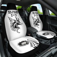 South Africa and New Zealand Car Seat Cover Champion History Go Final 2023 Vintage Style LT03 One Size White - Polynesian Pride