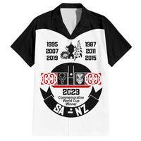 South Africa and New Zealand Family Matching Short Sleeve Bodycon Dress and Hawaiian Shirt Champion History Go Final 2023 Vintage Style LT03 Dad's Shirt - Short Sleeve White - Polynesian Pride