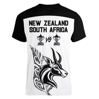 South Africa and New Zealand Women V Neck T Shirt Champion History Go Final 2023 Vintage Style LT03 - Polynesian Pride