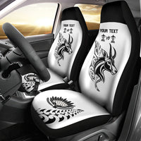 Personalised South Africa and New Zealand Car Seat Cover Champion History Go Final 2023 Vintage Style LT03 - Polynesian Pride