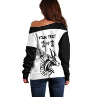Personalised South Africa and New Zealand Off Shoulder Sweater Champion History Go Final 2023 Vintage Style LT03 - Polynesian Pride
