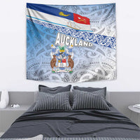 New Zealand Auckland Tapestry Auckland's Flag and Coat of Arms - Koru Art Maori Pattern