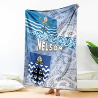 New Zealand Nelson Blanket Nelson's Flag and Seal - Maori Art Tattoo LT03 - Polynesian Pride