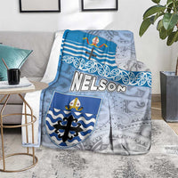 New Zealand Nelson Blanket Nelson's Flag and Seal - Maori Art Tattoo LT03 - Polynesian Pride