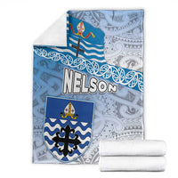 New Zealand Nelson Blanket Nelson's Flag and Seal - Maori Art Tattoo LT03 - Polynesian Pride