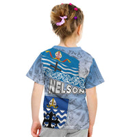 New Zealand Nelson Kid T Shirt Nelson's Flag and Seal - Maori Art Tattoo