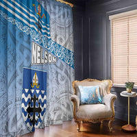 New Zealand Nelson Window Curtain Nelson's Flag and Seal - Maori Art Tattoo LT03 - Polynesian Pride