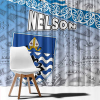 New Zealand Nelson Window Curtain Nelson's Flag and Seal - Maori Art Tattoo LT03 - Polynesian Pride