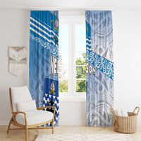 New Zealand Nelson Window Curtain Nelson's Flag and Seal - Maori Art Tattoo LT03 - Polynesian Pride
