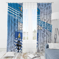 New Zealand Nelson Window Curtain Nelson's Flag and Seal - Maori Art Tattoo LT03 - Polynesian Pride