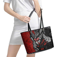 Aotearoa Toitu Te Tiriti Leather Tote Bag New Zealand Honour the Treaty - Te Tiriti Is Us