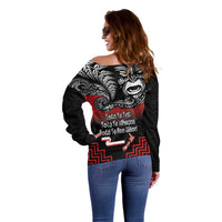 Aotearoa Toitu Te Tiriti Off Shoulder Sweater New Zealand Honour the Treaty - Fight Together