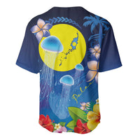 Palau Jellyfish Baseball Jersey Ocean Heritage Tropical Plants LT03 - Polynesian Pride