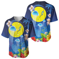 Palau Jellyfish Baseball Jersey Ocean Heritage Tropical Plants LT03 - Polynesian Pride