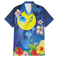 Palau Jellyfish Family Matching Summer Maxi Dress and Hawaiian Shirt Ocean Heritage Tropical Plants - Polynesian Pride