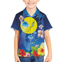 Palau Jellyfish Hawaiian Shirt Ocean Heritage Tropical Plants LT03 - Polynesian Pride