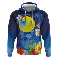 Palau Jellyfish Hoodie Ocean Heritage Tropical Plants - Polynesian Pride