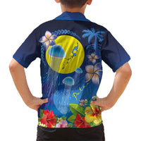 Palau Jellyfish Kid Hawaiian Shirt Ocean Heritage Tropical Plants - Polynesian Pride