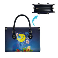 Palau Jellyfish Leather Bag Ocean Heritage Tropical Plants - Polynesian Pride
