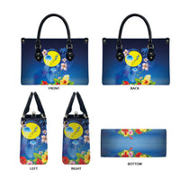 Palau Jellyfish Leather Bag Ocean Heritage Tropical Plants - Polynesian Pride