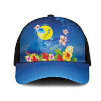 Palau Jellyfish Mesh Trucker Cap Ocean Heritage Tropical Plants LT03 One Size Black Blue - Polynesian Pride