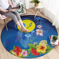 Palau Jellyfish Round Carpet Ocean Heritage Tropical Plants - Polynesian Pride