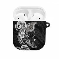 Hawaiian Manta Rays AirPods Case Tribal Hibiscus Polynesian Tattoos Black Color LT03 Black - Polynesian Pride