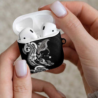 Hawaiian Manta Rays AirPods Case Tribal Hibiscus Polynesian Tattoos Black Color LT03 - Polynesian Pride