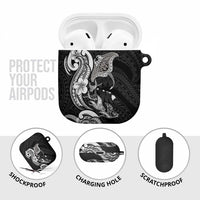 Hawaiian Manta Rays AirPods Case Tribal Hibiscus Polynesian Tattoos Black Color LT03 - Polynesian Pride