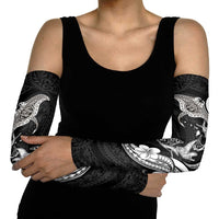 Hawaiian Manta Rays Arm Sleeves Tribal Hibiscus Polynesian Tattoos Black Color - Polynesian Pride