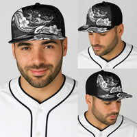 Hawaiian Manta Rays Baseball Net Cap Tribal Hibiscus Polynesian Tattoos Black Color LT03 - Polynesian Pride