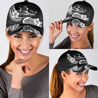 Hawaiian Manta Rays Classic Cap Tribal Hibiscus Polynesian Tattoos Black Color LT03 - Polynesian Pride