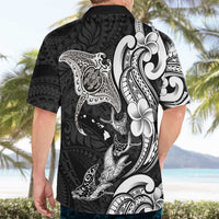 Hawaiian Manta Rays Hawaiian Shirt Tribal Hibiscus Polynesian Tattoos Black Color LT03 - Polynesian Pride
